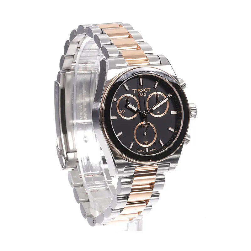 Tissot PR516 Chronograph Quartz T149.417.22.051.01 Men's Two-Tone Black Dial Watch